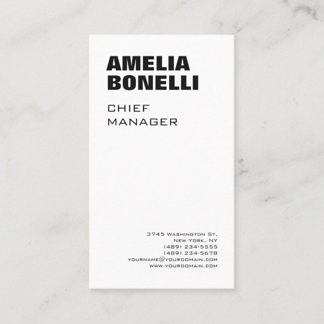 Modern Bold Minimalist Professional Standard Size Business Card (Front)