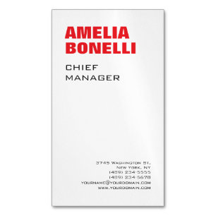 Modern Bold Minimalist Professional Standard Size Magnetic Business Card