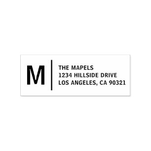 Modern Bold Minimalist Return Address Rubber Stamp