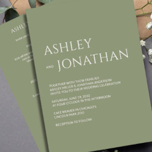 Modern Bold & Minimalist Wedding All-in-One Invitation