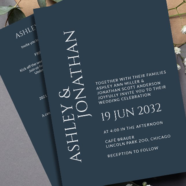 Modern Bold & Minimalist Wedding All-in-One Invitation (Creator Uploaded)