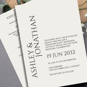 Modern Bold & Minimalist Wedding All-in-One Invitation