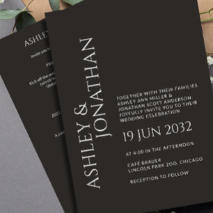 Modern Bold & Minimalist Wedding All-in-One Invitation