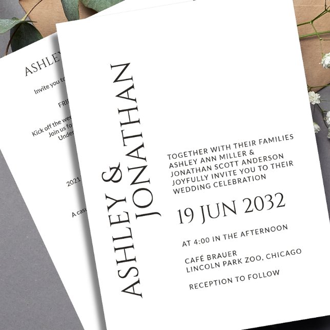 Modern Bold & Minimalist Wedding All-in-One Invitation (Creator Uploaded)
