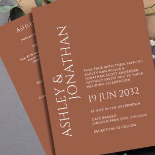 Modern Bold & Minimalist Wedding All-in-One Invitation
