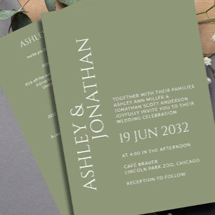 Modern Bold & Minimalist Wedding All-in-One Invitation