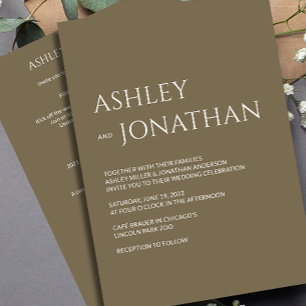 Modern Bold & Minimalist Wedding All-in-One Invitation