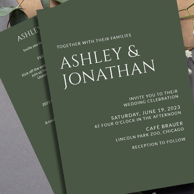 Modern Bold & Minimalist Wedding All-in-One Invitation (Creator Uploaded)