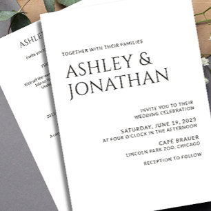 Modern Bold & Minimalist Wedding All-in-One Invitation