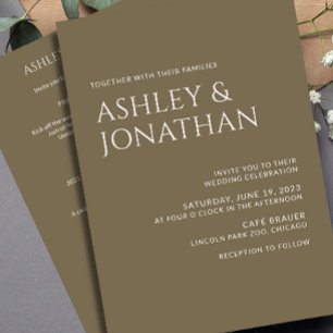 Modern Bold & Minimalist Wedding All-in-One Invitation