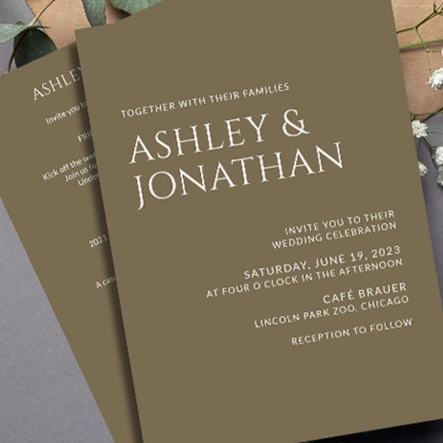 Modern Bold & Minimalist Wedding All-in-One Invitation (Creator Uploaded)