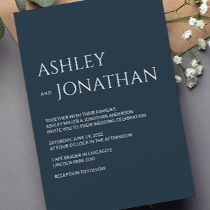Modern Bold & Minimalist Wedding Invitation