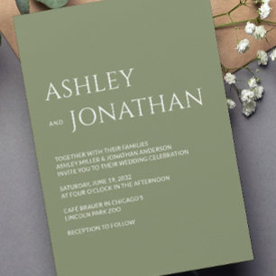 Modern Bold & Minimalist Wedding Invitation