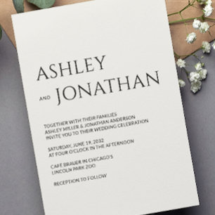 Modern Bold & Minimalist Wedding Invitation