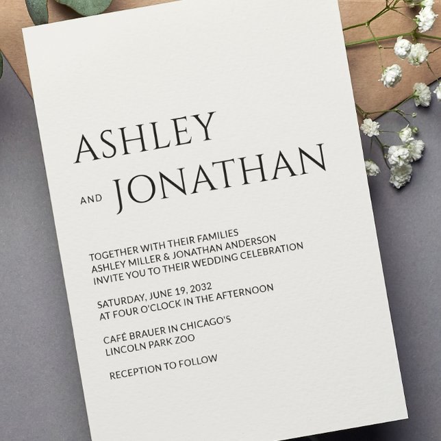 Modern Bold & Minimalist Wedding Invitation (Creator Uploaded)