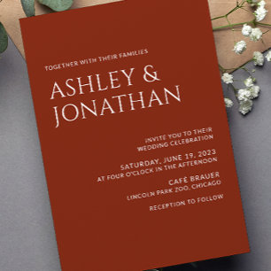 Modern Bold & Minimalist Wedding Invitation