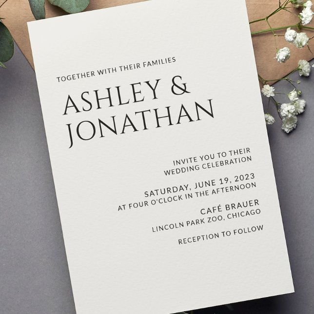 Modern Bold & Minimalist Wedding Invitation (Creator Uploaded)