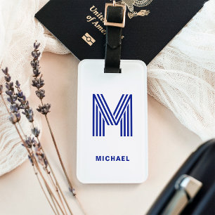 Modern Bold Monogram   Any Colour Luggage Tag