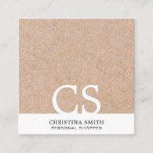 Modern Bold Monogram Kraft Printed Clean White