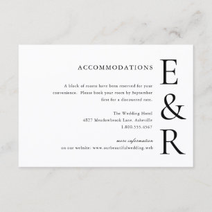 Modern Bold Monogram Minimalist Wedding Enclosure Card