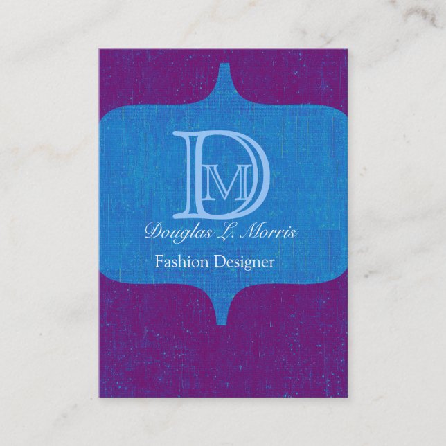 Modern Bold Monogram Vintage Business Card (Front)