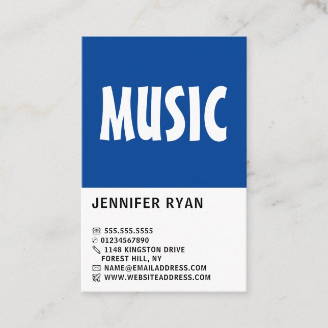 Modern Bold, Music Store Business Card (Front)