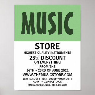 Modern Bold, Musical Instrument Store Poster
