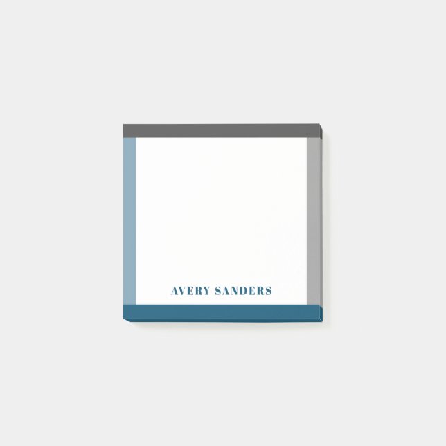 Modern Bold Name Simple Border Post-it Notes (Front)