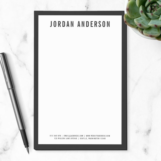 Modern Bold Name with EDITABLE Border Colour Post-it Notes (Creator Uploaded)