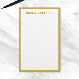 Modern Bold Name with EDITABLE Border Colour Stationery