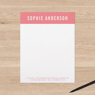 Modern Bold Name with Editable Header Colour Custom Letterhead