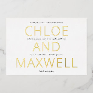 Modern Bold Names Minimialist Wedding Invite