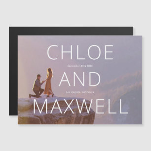 Modern Bold Names Photo Save the Date Magnetic Invitation