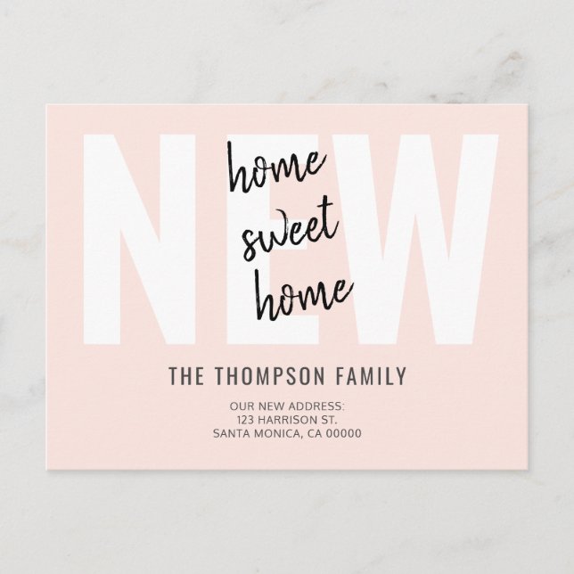 Modern Bold New Home Sweet Home Announcement Postcard (Front)