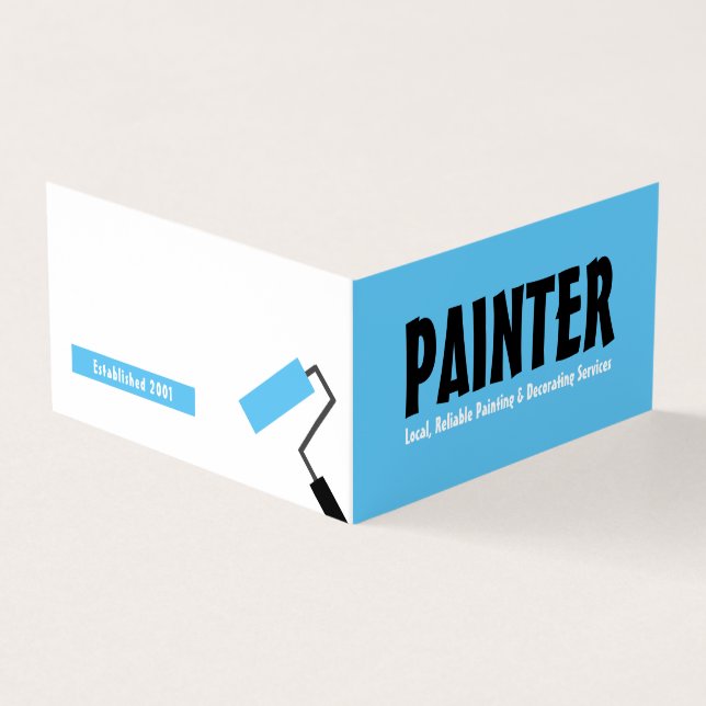 Modern Bold, Painter & Decorator Photo Business Card (Outside)