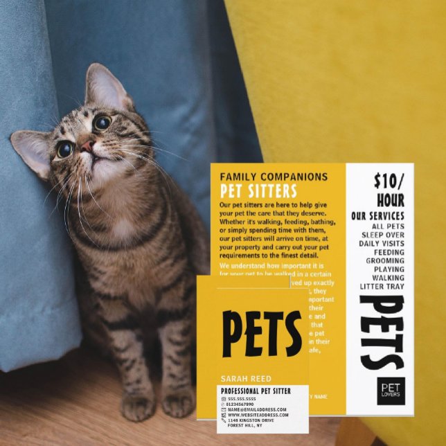 Modern Bold, Pet Sitter Business Card (Creator Uploaded)