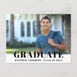 Modern Bold Photo Graduation Party Invitation Postcard