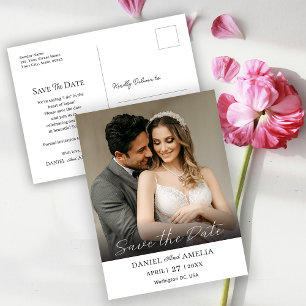 Modern Bold Photo   Wedding Save The Date Postcard
