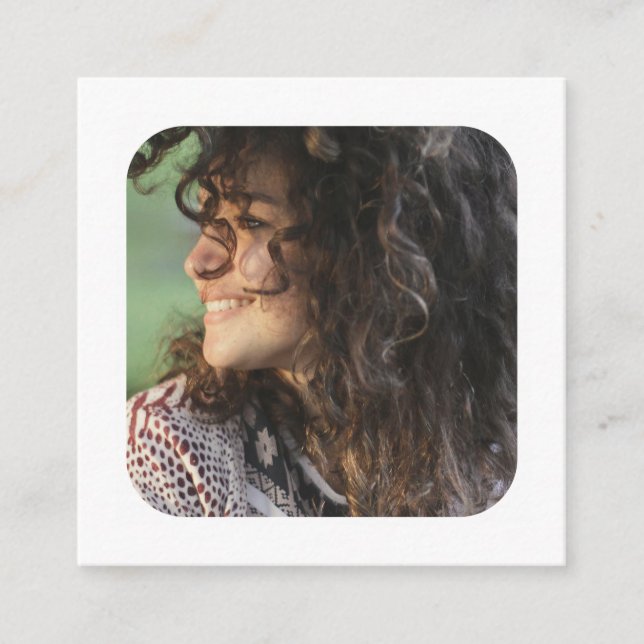 Modern Bold Photograph Personalised Square Business Card (Front)