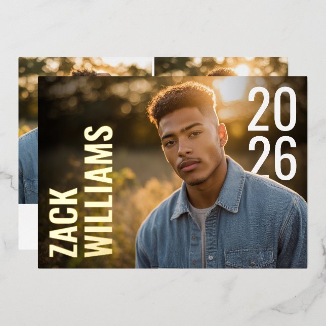 Modern Bold PhotoPop Graduation  (Front/Back)