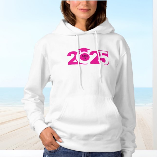 Modern Bold Pink Class of 2025 Hoodie (Creator Uploaded)