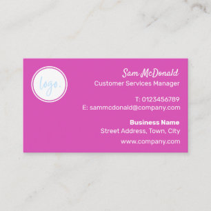 MODERN BOLD PINK COLOR BUSINESS LOGO COMPANY BRAND CARD