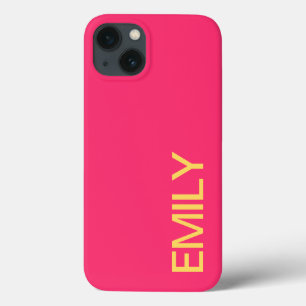 Modern Bold Pink Personalised iPhone Case