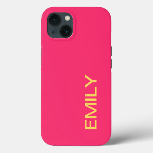 Modern Bold Pink Personalised iPhone Case
