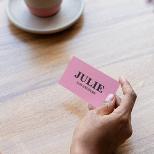 Modern Bold Pink Red Typography Custom Business Card