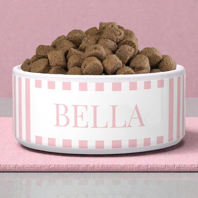 Modern Bold Pink Stripes Pattern Minimal Dog Pet (Modern Bold Pink Stripes Pattern Minimal Dog Pet Bowl)