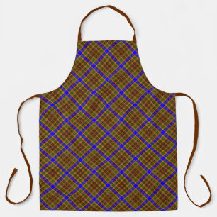 Modern Bold Plaid Nice Brown Blue Gender Neutral Apron