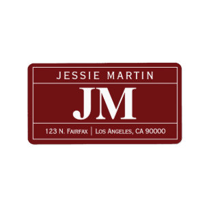 Modern Bold Professional   Burgundy & White Label