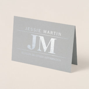 Modern Bold Professional Grey & Silver Blank Foil Card