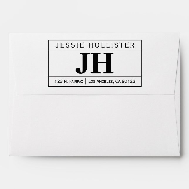 Modern Bold Professional | White & Black A7 Envelope (Back (Top Flap))